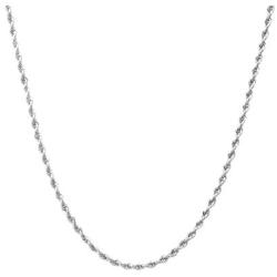 Sterling Silver Diamond Cut Rope Chain Necklace- 1.5MM-7.5MM -Made In Italy - 7''-30''