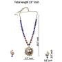 Efulgenz Indian Bollywood Kundan Peacock Pendant Pearl Beaded Bridal Necklace Earrings Wedding Jewelry Set for Women