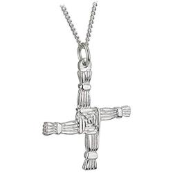 Biddy Murphy St. Brigid Cross Necklace Sterling Silver Two Sided Made in Ireland