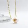 18K Gold White Pearl Pendant Necklace 9.5-10mm Freshwater Cultured Single Pearl Necklace Gifts for Women Wife Mom Girls Valentines Day - White Gold/Yellow Gold 18K Gold White Pearl Pendant Necklace 9.5-10mm Freshwater Cultured Single Pearl Necklace Gifts for Women Wife Mom Girls Valentines Day - White Gold/Yellow Gold