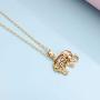 IEFRICH Cubic Zirconia Horse Elephant Turtle Sunflower Pendant Necklaces for Women Girls, 14K Gold Plated Crystal Heart Necklace Jewelry Gifts