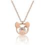 Cute Pig Pendant Necklace Rose Gold Sweet Animal Necklace Gift for Women Girls (with crystal)