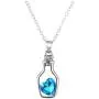 KEPKGO Love Heart Crystal Pendant Necklace with Unique Bottle Shape Valentines Day Jewelry Gifts for Womens Girls KEPKGO Love Heart Crystal Pendant Necklace with Unique Bottle Shape Valentines Day Jewelry Gifts for Womens Girls