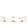 Dainty Gold CZ Bracelet 14K Gold Plated Chain Sparkly Cute Cubic Zirconia Beads Adjustable Bracelets for Women Girls