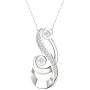IGI Certified 1/6Ct TDW Diamond Sterling Silver Two Stone Pendant Necklace For Women.