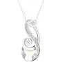 IGI Certified 1/6Ct TDW Diamond Sterling Silver Two Stone Pendant Necklace For Women.