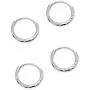 2 Pair Set Sterling Silver Diamond-Cut Tiny Small Endless Thin Round Unisex Hoop Earrings for Men Women Choose Size & Color 2 Pair Set Sterling Silver Diamond-Cut Tiny Small Endless Thin Round Unisex Hoop Earrings for Men Women Choose Size & Color