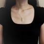 Sterling Silver Plain Vertical Bar Pendant Necklace w/Chain