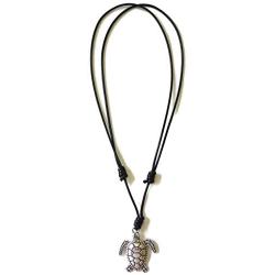 Moose546 Sea Turtle Lucky Pendant with Black Adjustable Cord Necklace for Boho Unisex Jewelry DCN-033