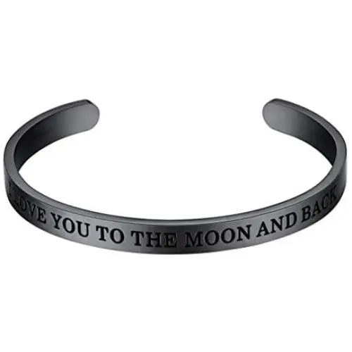 PROSTEEL 316L Stainless Steel Inspirational Bracelet for Men Women, Black/18K Real Gold Plated Cuff Bracelet, Friendship Jewelry, Fit Wrist 5.5'' to 8.1'' (Adjustable), Come Gift Box PROSTEEL 316L Stainless Steel Inspirational Bracelet for Men Women, Black/18K Real Gold Plated Cuff Bracelet, Friendship Jewelry, Fit Wrist 5.5'' to 8.1'' (Adjustable), Come Gift Box