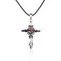 KUIYAI Red Stone Vampire Cross Necklace The Vampire Jewelry Dark Jewelry Vampire Sacred Heart Cross Necklace