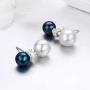 Pearl Earrings for Women, 925 Sterling Silver Pearl Double Ball Stud Earring for Women, Wife, Girlfriend Mother- Fashion Hypoallergenic Silver Jewelry Gift BJ09072 (Pearl Earings)