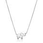 Sterling Silver Elephant Necklace and Earrings Jewelry Set