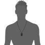 Geoffrey Beene Stainless Steel Mens Dog Tag Necklace with Cubic Zirconia Stone
