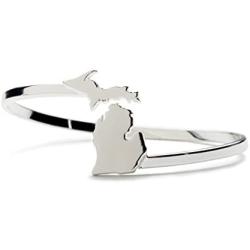 Stone Armory State of Michigan Bracelet Bangle | Michigan Map Bangle Bracelet | Michigan Gifts | Michigan Jewelry | Silver Plated