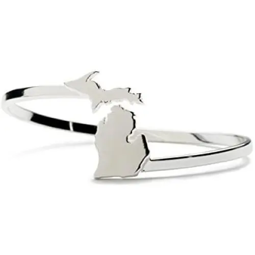 Stone Armory State of Michigan Bracelet Bangle | Michigan Map Bangle Bracelet | Michigan Gifts | Michigan Jewelry | Silver Plated