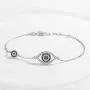 TONGZHE Blue Evil Eyes Link Bracelet Sterling Silver 925 Cubic Zirconia Chain Adjustable 7'' TONGZHE Blue Evil Eyes Link Bracelet Sterling Silver 925 Cubic Zirconia Chain Adjustable 7''