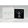 Mother Daughter Necklaces for 2: .925 Sterling Silver Crystal Heart Charm & Heart Cut Out Necklaces