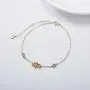Rikelus 14K Real Yellow Gold Crown Bracelet with Sea Blue 5A Cubic Zircon,Romantic Jewelry for Women Girls Gift for Christmas Birthday,Chain Length 7 + 2 Extension