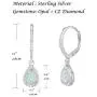 FANCIME October Birthstone Sterling Silver Created Fire Opal Necklace/Stud Leverback Earrings Teardrop CZ Cubic Zirconia Halo Gemstone Fine Jewelry Gifts for Women Girls FANCIME October Birthstone Sterling Silver Created Fire Opal Necklace/Stud Leverback Earrings Teardrop CZ Cubic Zirconia Halo Gemstone Fine Jewelry Gifts for Women Girls