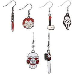 WSNANG Friday The 13th Inspired Jewelry Horror Scary Theme Movie Cartoon Logo Earrings Horror Movie Gift