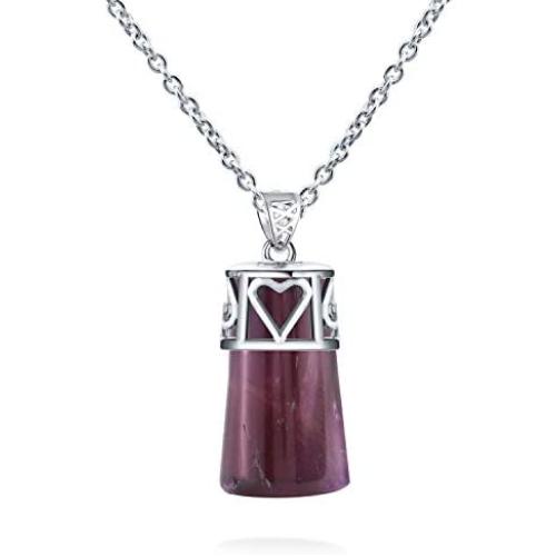 Natural Healing Crystal Stone Pendant Necklace Cylindrical Reiki Energy Gemstone Balance Chakra Womens Jewelry Gift Belt Stainless Steel Chain