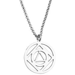 Detailed AA & NA Anonymous Dual Pendant Necklace Keyring 12 Steps Recovery Sober