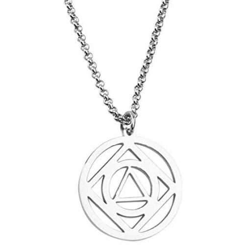 Detailed AA & NA Anonymous Dual Pendant Necklace Keyring 12 Steps Recovery Sober