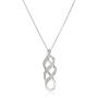 Sterling Silver Diamond Twist Pendant Necklace (1/10 cttw), 18''