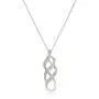 Sterling Silver Diamond Twist Pendant Necklace (1/10 cttw), 18'' Sterling Silver Diamond Twist Pendant Necklace (1/10 cttw), 18''