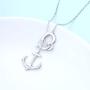 S925 Sterling Silver Anchor and Rope Nautical Necklace Adjustable Lariat Anchor Y Necklace for Women Jewelry Gifts