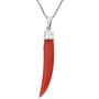 AeraVida Stylish & Fun Reconstructed Red Coral Chili Pepper .925 Sterling Silver Pendant Necklace