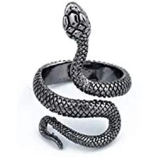Gothic Snake Finger Ring Antique Silver Cocktail Ring for Women Men Unisex Animal Personality Retro Punk Rock Statement Biker Ring Fashion Jewelry Gothic Snake Finger Ring Antique Silver Cocktail Ring for Women Men Unisex Animal Personality Retro Punk Rock Statement Biker Ring Fashion Jewelry