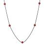 COOLSTEELANDBEYOND Exquisite Black Statement Necklace Long Chain with Red Rhinestones Ball Charms Pendant, Dress Party