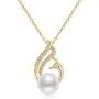 Pearl Necklace Freshwater Cultured White Single Pearl Pendant Flower Necklace with Cubic Zirconia 14K Gold Filled Pearl Jewelry Gifts for Women Girls Wife Pearl Necklace Freshwater Cultured White Single Pearl Pendant Flower Necklace with Cubic Zirconia 14K Gold Filled Pearl Jewelry Gifts for Women Girls Wife
