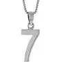 Sterling Silver Number 7 Necklace for Jersey Numbers & Recovery High Polish 3/4 inch, 2mm Curb Chain