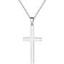 Nofade Silver Simple Cross Necklace 925 Sterling Silver Minimalist Cross Pendant Necklace with Rolo Chain 18 Religious Christian Jewelry Gift