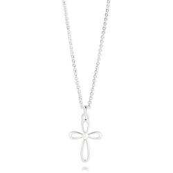 Molly Brown London Sterling Silver First Holy Communion Freshwater Pearl Cross Girls Necklace - Ideal Baptism Gift