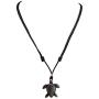 BlueRica Sea Turtle Pendant on Adjustable Black Rope Cord Necklace