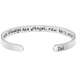 Memorial Gifts for Loss of Love One In Memory Sympathy Bracelets for Loss Father Mother Daughter Sister Aunt Grief Gift Condolence Jewelry I was always his angel, now he is mine