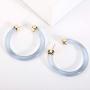 LEGITTA Transparent Color Lucite Resin Hoop Earrings Acetate Statement Drop Earrings