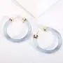 LEGITTA Transparent Color Lucite Resin Hoop Earrings Acetate Statement Drop Earrings