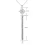 S925 Sterling Silver Long Chain Necklace for Women Statement Pendant Fringe Sweater Necklaces