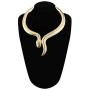 Thunaraz Snake Choker Necklace Costume Halloween Statement Snake Jewelry for Women Silver Gold Retro Snake Shape Collar Necklace Curved Bar Design Adjustable
