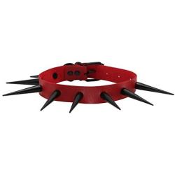 JJDreams Goth Choker Jewelry Cool Collar Long Spike Vintage PU Leather Necklace for Women Men