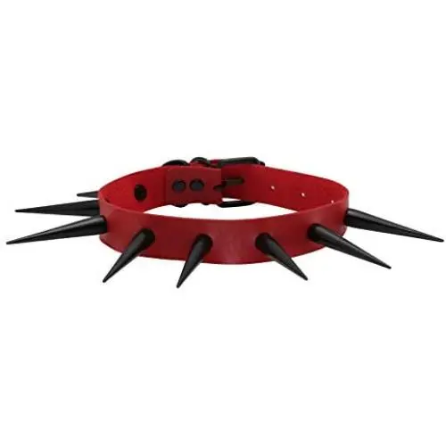 JJDreams Goth Choker Jewelry Cool Collar Long Spike Vintage PU Leather Necklace for Women Men