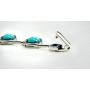 RB Gems Sterling Silver 925 Tennis Bracelet 9.67 Carats Genuine Turquoise and White Topaz, Rhodium-Plated