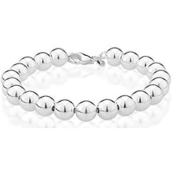 Miabella 925 Sterling Silver Italian Handmade 8mm Bead Ball Strand Chain Bracelet for Women 7, 7.5, 8 Inch Made in Italy