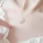 DOHAOOE Moon 925 Sterling Silver Astronaut Necklace Opal Space Milky Way Pendant Jewelry for Women