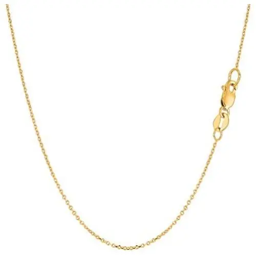 14k Yellow Gold Cable Link Chain Necklace, 0.8mm 14k Yellow Gold Cable Link Chain Necklace, 0.8mm